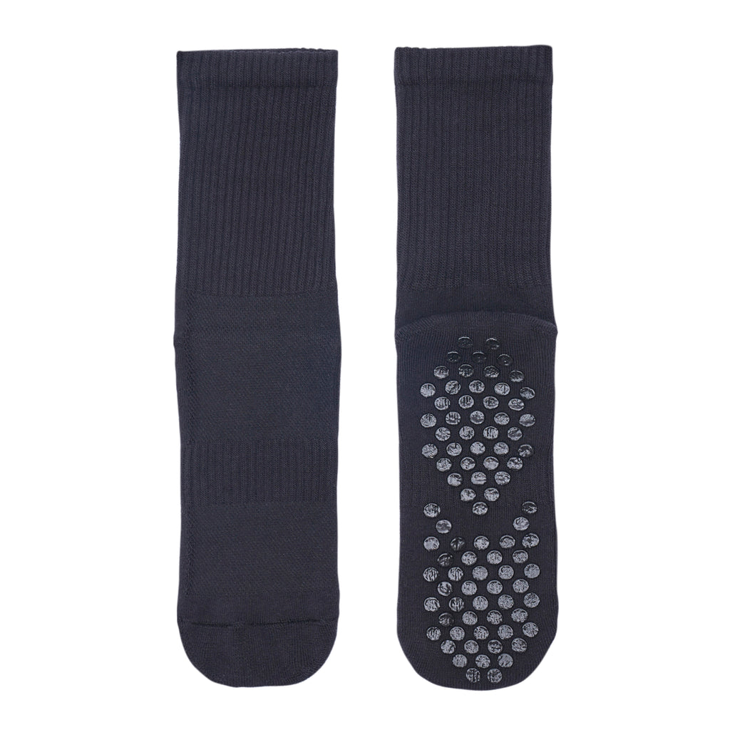 Men Pack Of 2 Soccer Silicon Socks Plain Black