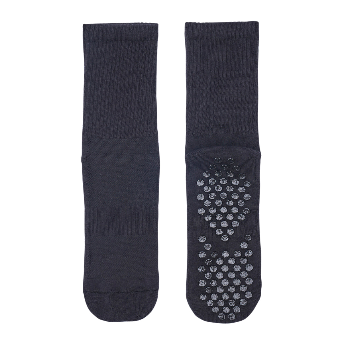 Men Pack Of 2 Soccer Silicon Socks Plain Black