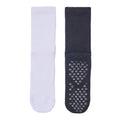 Men Pack Of 2 Soccer Silicon Socks Plain Black-White