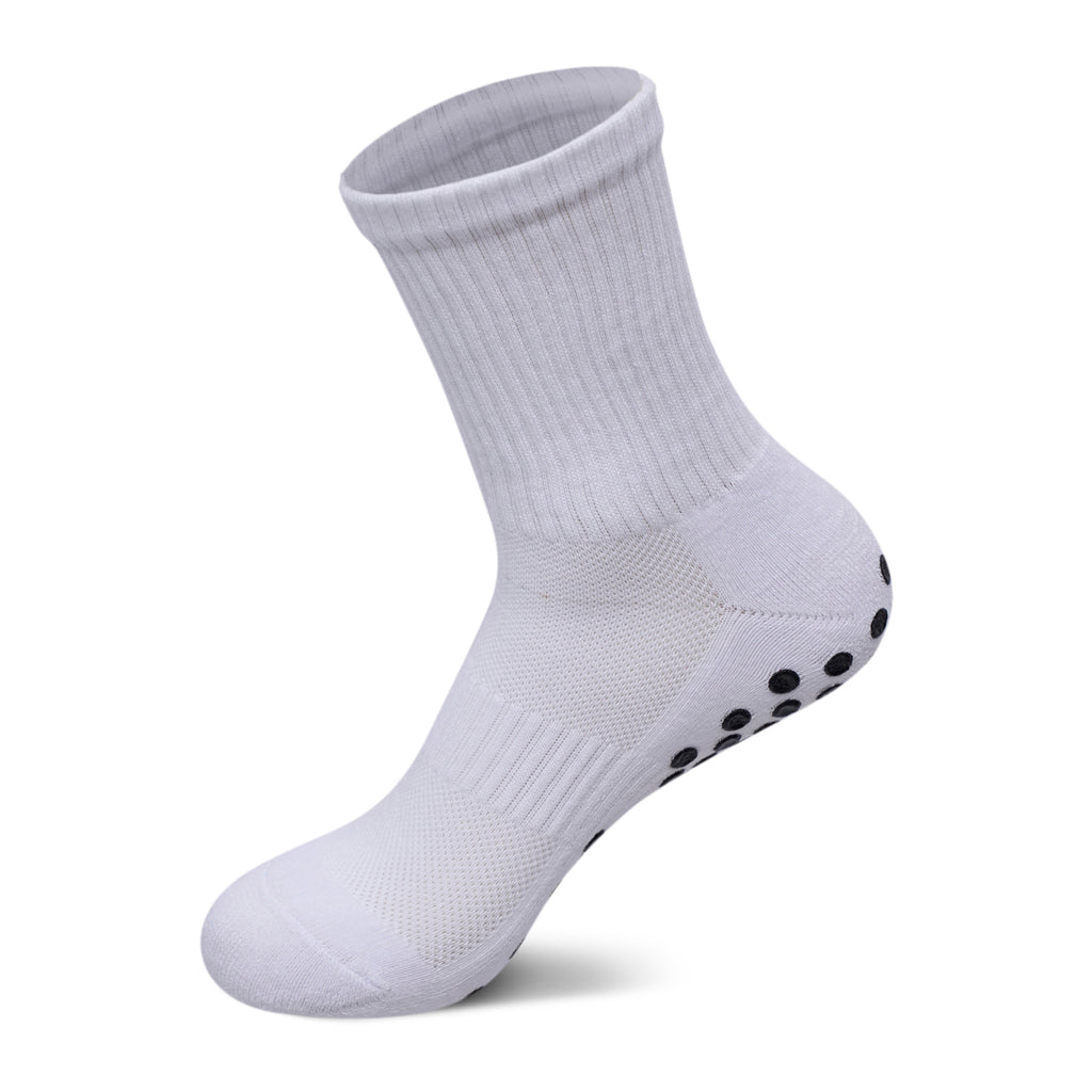 Men Pack Of 2 Soccer Silicon Socks Plain Black-White