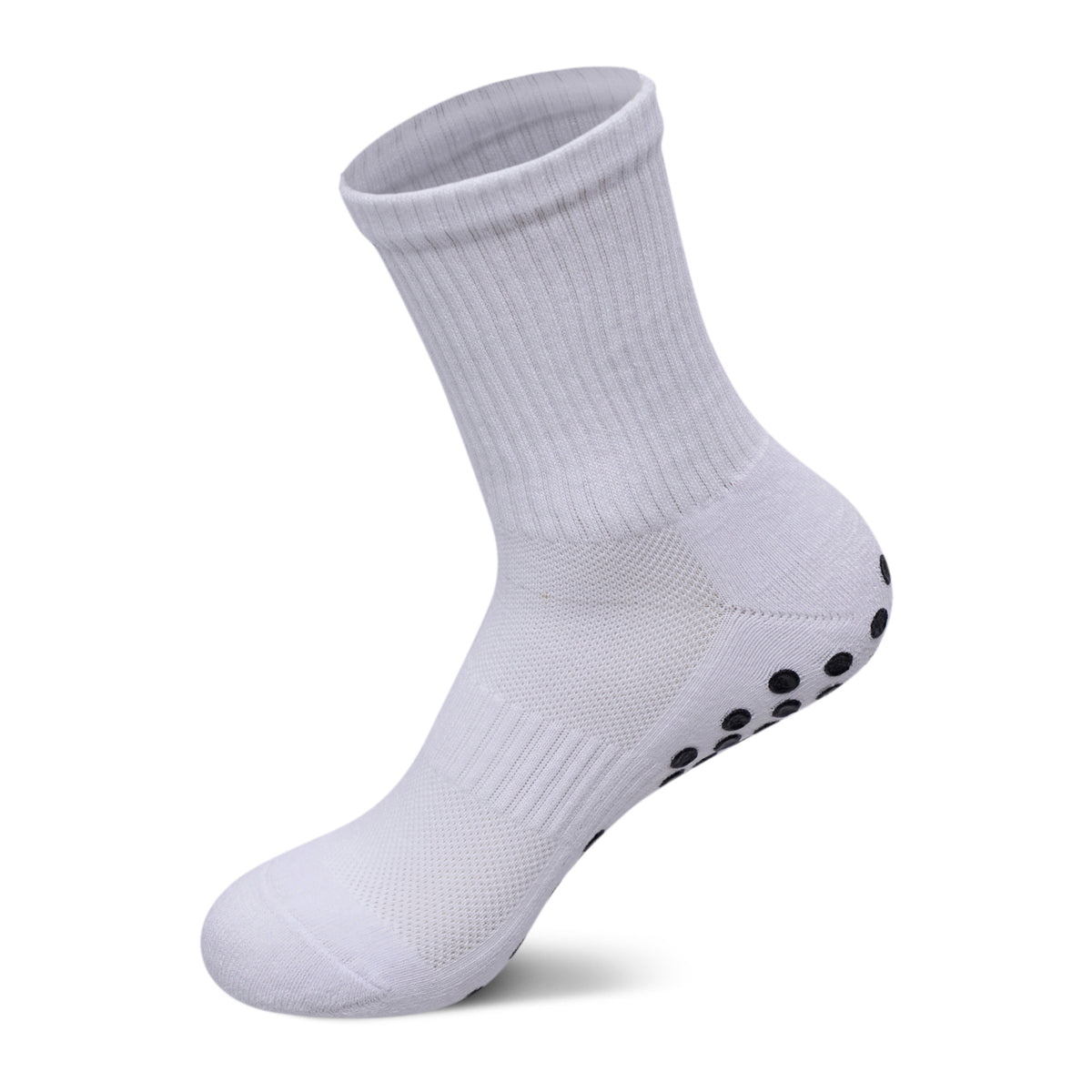 Men Pack Of 2 Soccer Silicon Socks Plain Black-White