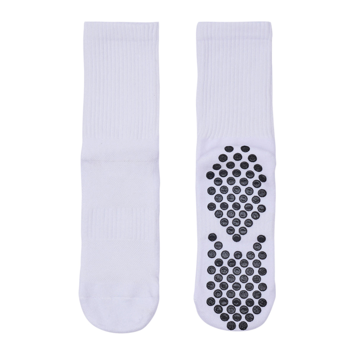 Men Pack Of 2 Soccer Silicon Socks Plain White