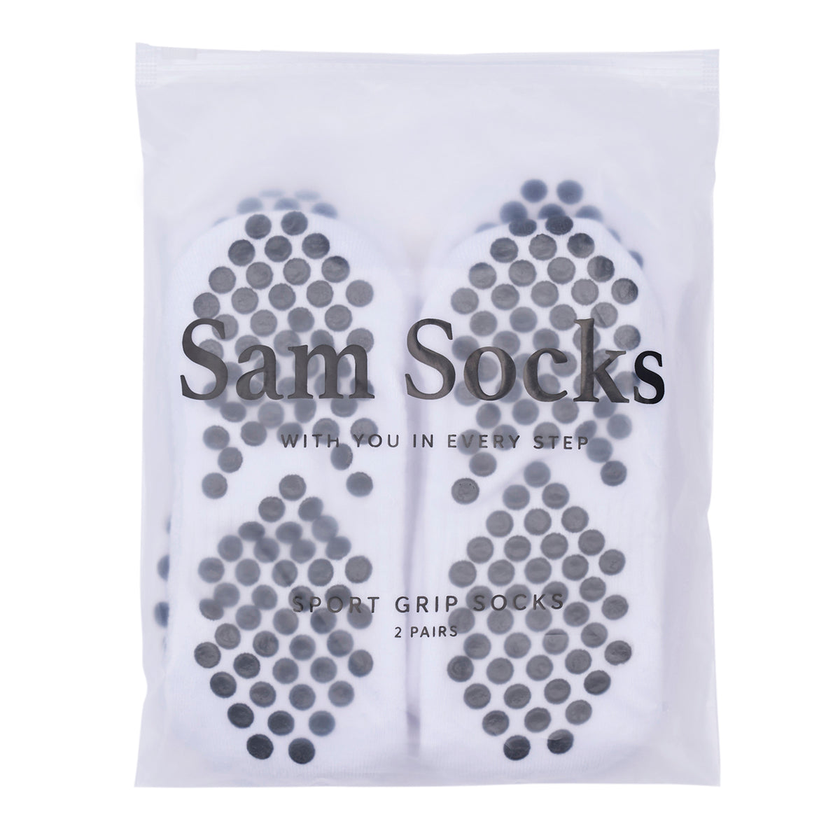 Men Pack Of 2 Soccer Silicon Socks Plain White