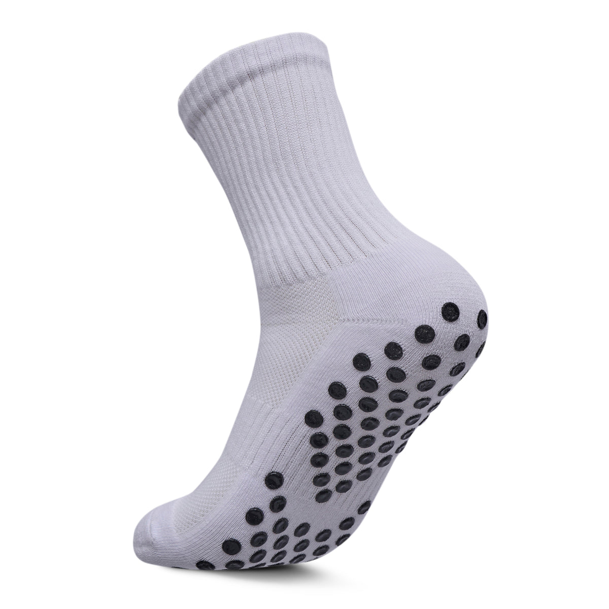 Men Pack Of 2 Soccer Silicon Socks Plain White