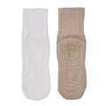 Women Pack Of 2 Yoga & Pilates Grip Silicon Socks Plain Beige - Off White
