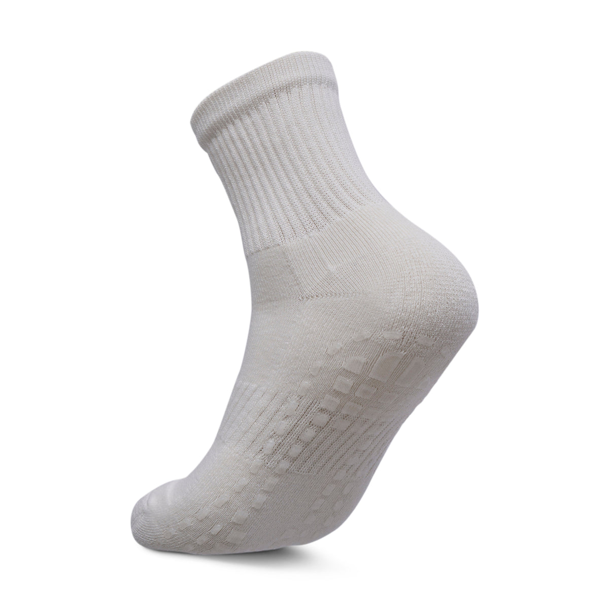 Women Pack Of 2 Yoga & Pilates Grip Silicon Socks Plain Beige - Off White