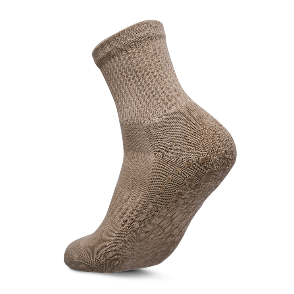 Women Pack Of 2 Yoga & Pilates Grip Silicon Socks Plain Beige - Off White
