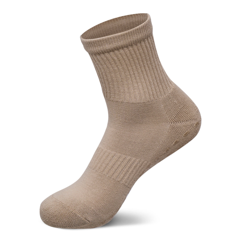 Women Pack Of 2 Yoga & Pilates Grip Silicon Socks Plain Beige - Off White