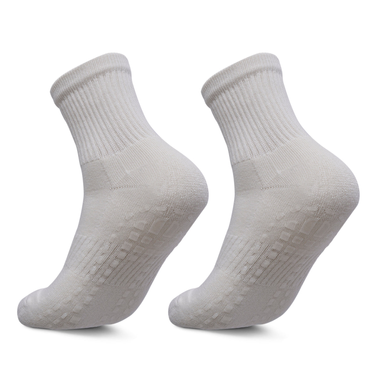 Women Pack Of 2 Yoga & Pilates Grip Silicon Socks Plain Off White