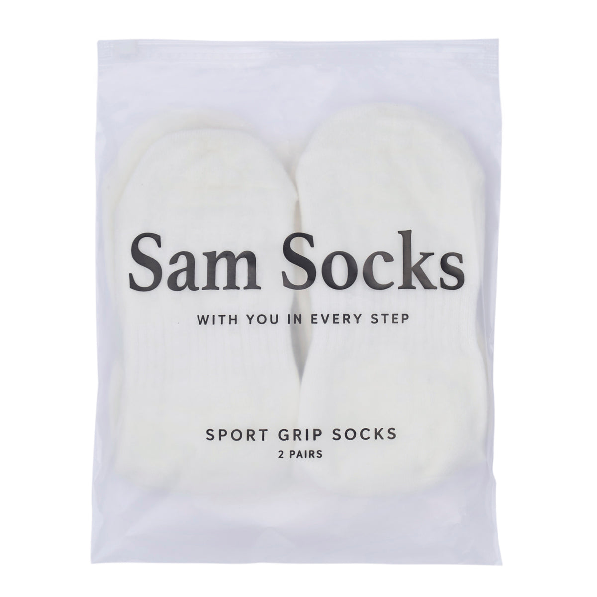 Women Pack Of 2 Yoga & Pilates Grip Silicon Socks Plain Off White