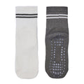 Women Pack Of 2 Yoga & Pilates Grip Silicon Socks Stripped Olive - Off White