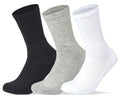 Women Set of 3 Half Terry Sport Long Socks Plain Black-White-Grey – Sam Socks