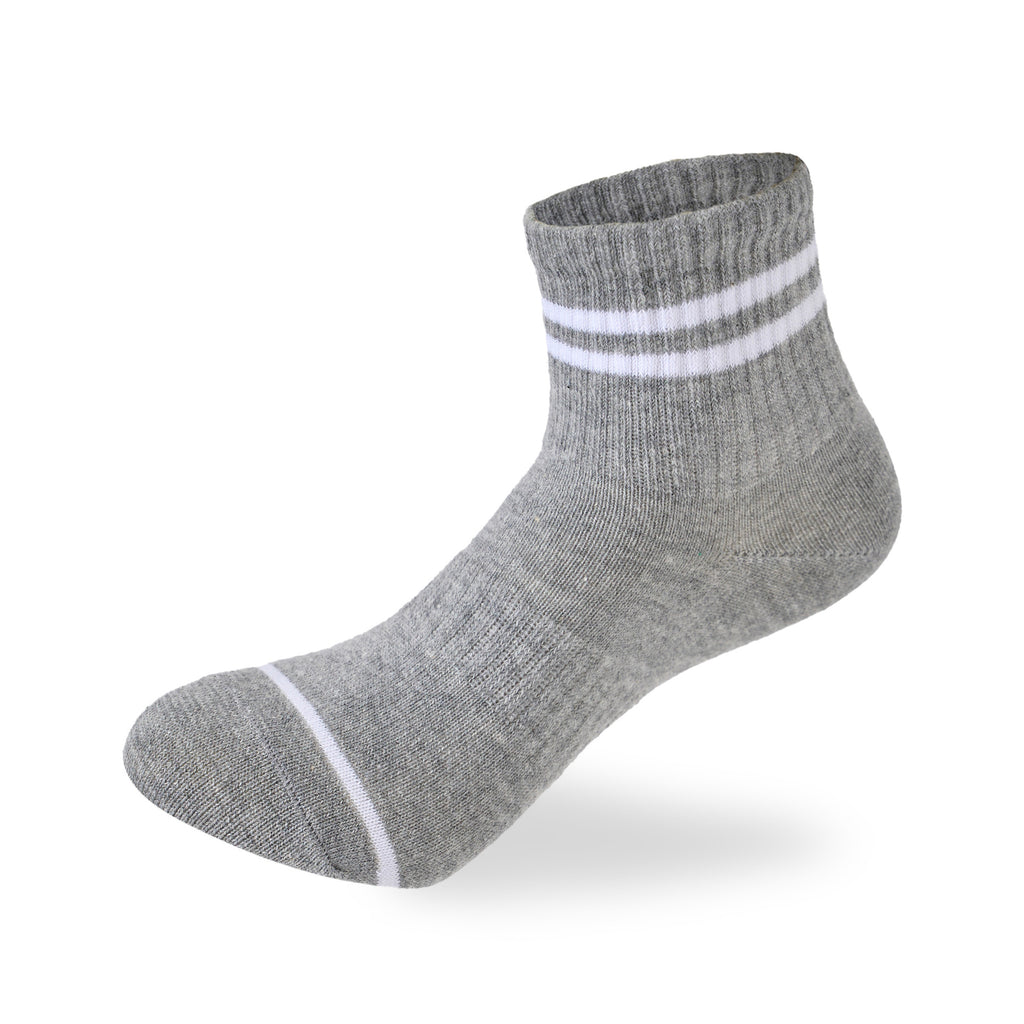 Kids Boys Set Of 3 Cotton Lycra Stripped L-Shape Socks Black-Grey-White – Sam Socks