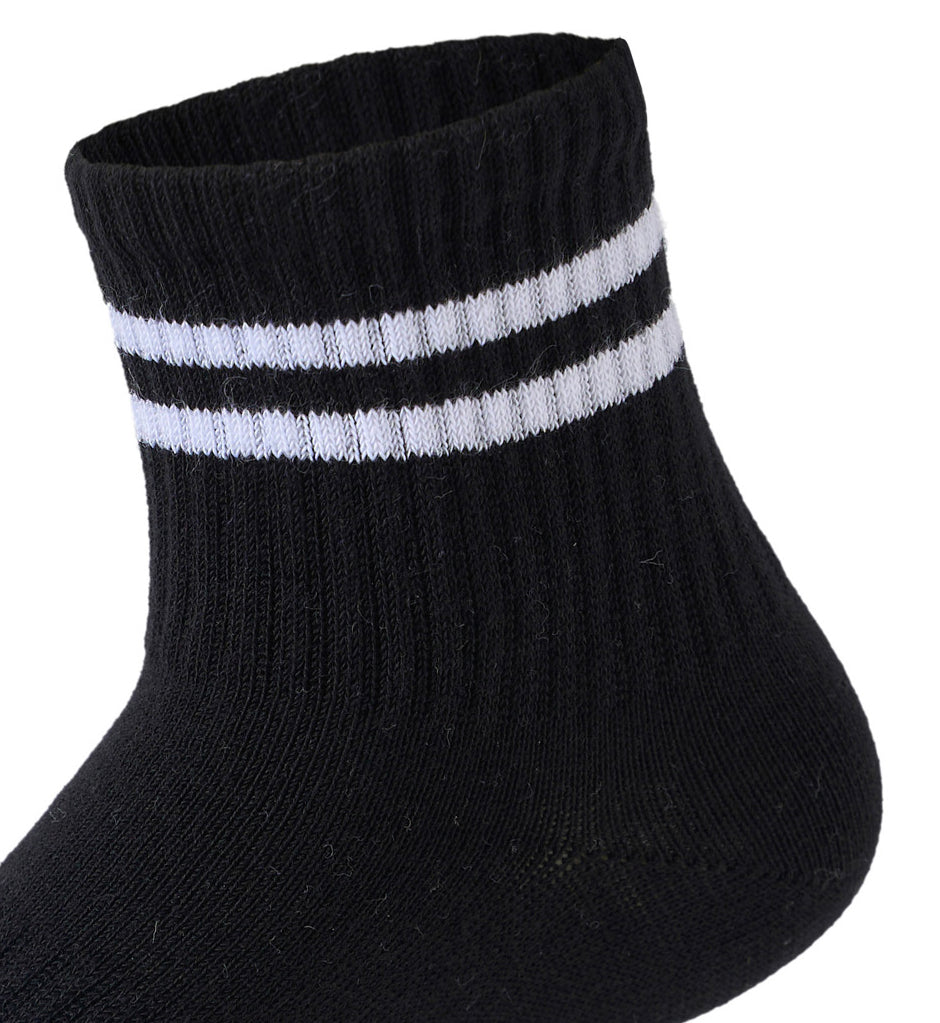 Kids Boys Set Of 3 Cotton Lycra Stripped L-Shape Socks Black-Grey-White – Sam Socks