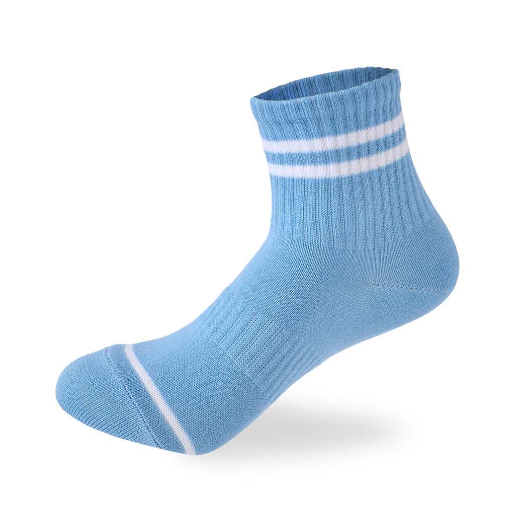 Kids Boys Set Of 3 Cotton Lycra Stripped L-Shape Socks Grey-Blue-Navy – Sam Socks