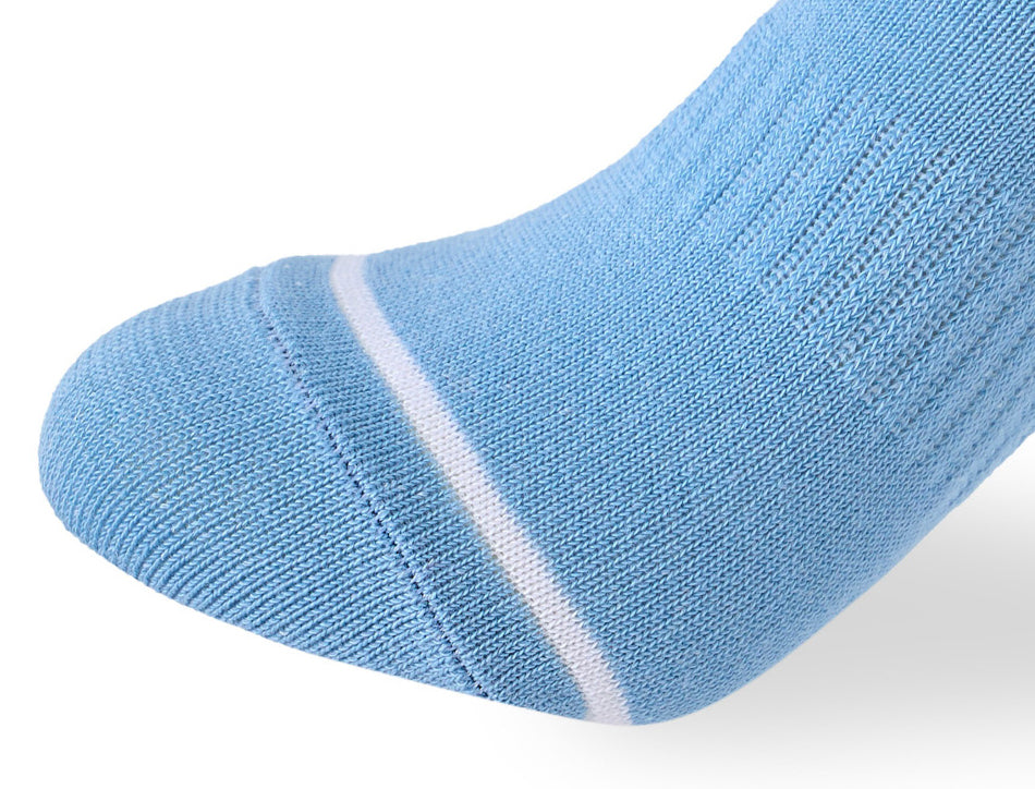 Kids Boys Set Of 3 Cotton Lycra Stripped L-Shape Socks Grey-Blue-Navy – Sam Socks