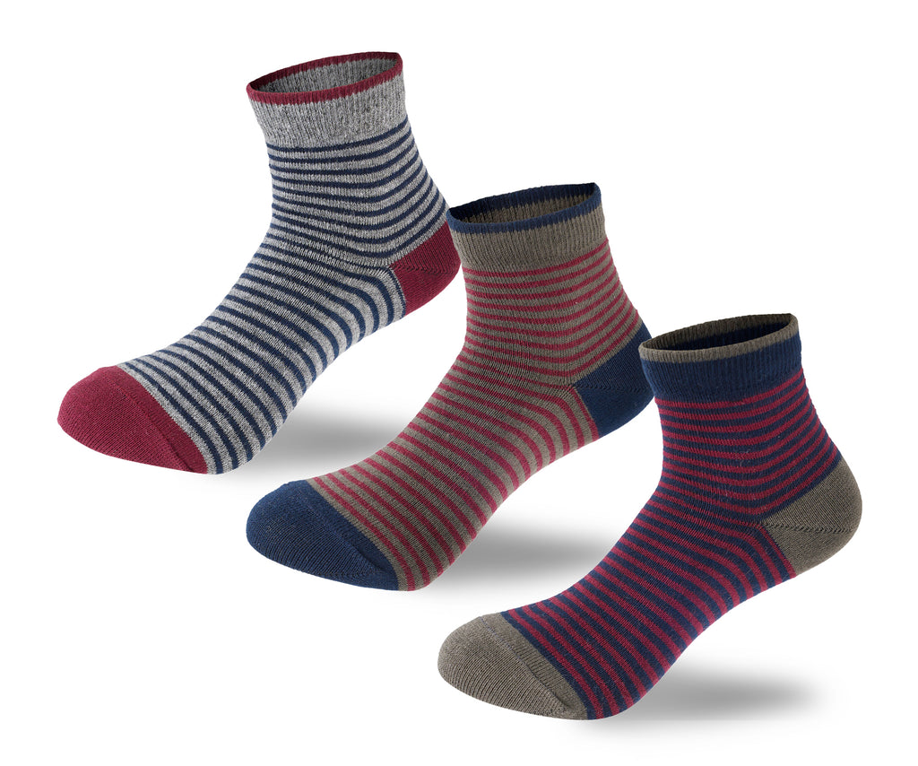 Kids Boys Set Of 3 Cotton Lycra Stripes L-Shape Socks Multicolor – Sam Socks