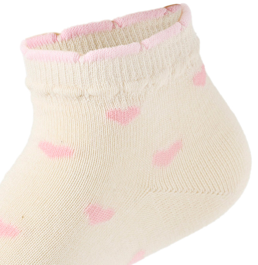 Kids Girls Set Of 3 Cotton Lycra Hearts L-Shape Socks Multicolor – Sam Socks