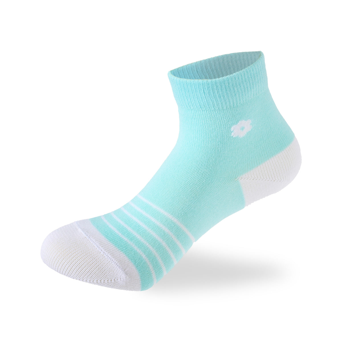 Kids Girl Set Of 3 Cotton Lycra Flower L-Shape Socks Turqoise -White – Sam Socks