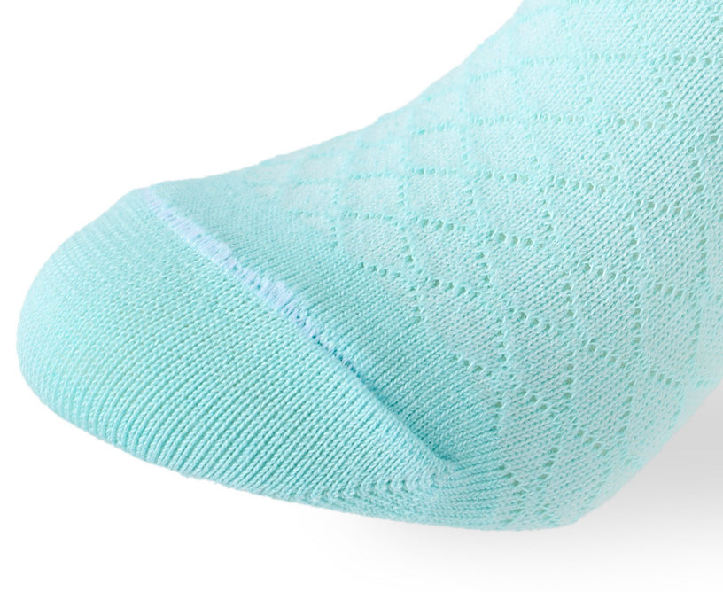 Kids Girls Set Of 3 Cotton Lycra Knitted L-Shape Socks Multicolor – Sam Socks