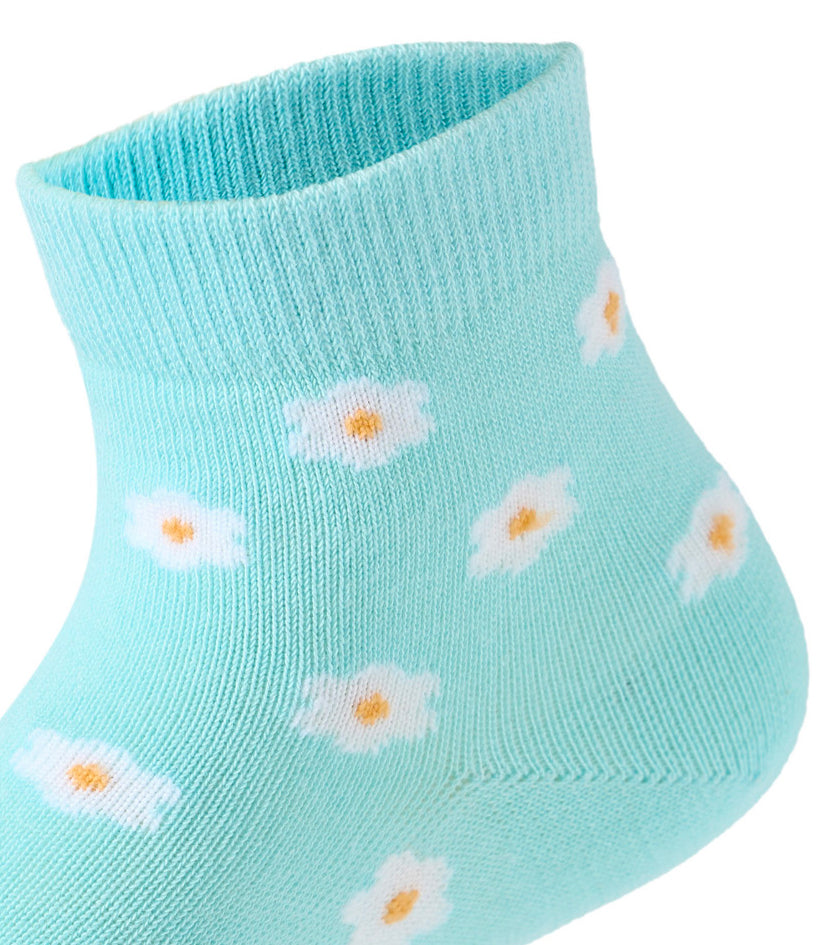 Kids Girls Set Of 3 Cotton Lycra FlowerG2 L-Shape Socks Multicolor – Sam Socks