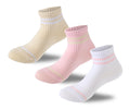 Kids Girls Set Of 3 Cotton Lycra Stripped L-Shape Socks Multicolor 1 – Sam Socks