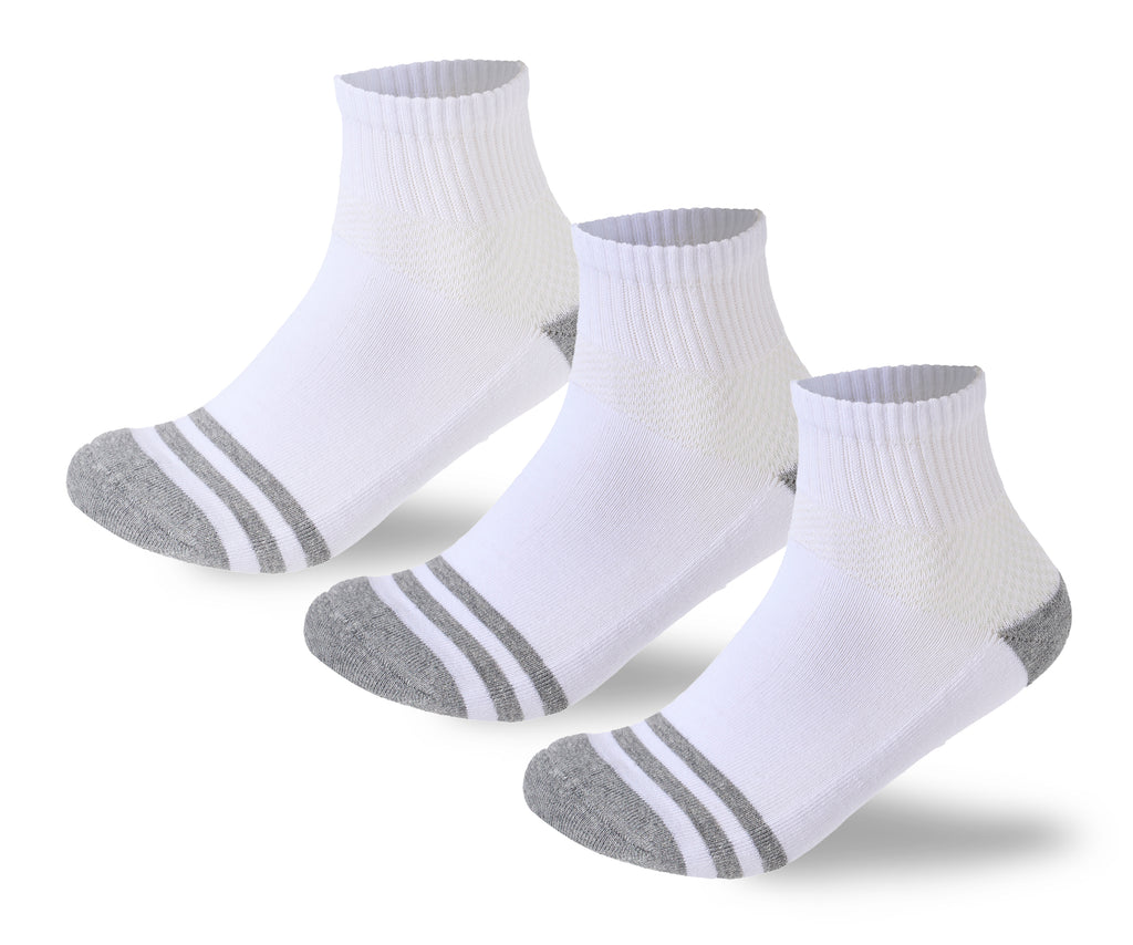 Women Set Of 3 Half Cushioned L-Shape DW Sport Socks White – Sam Socks