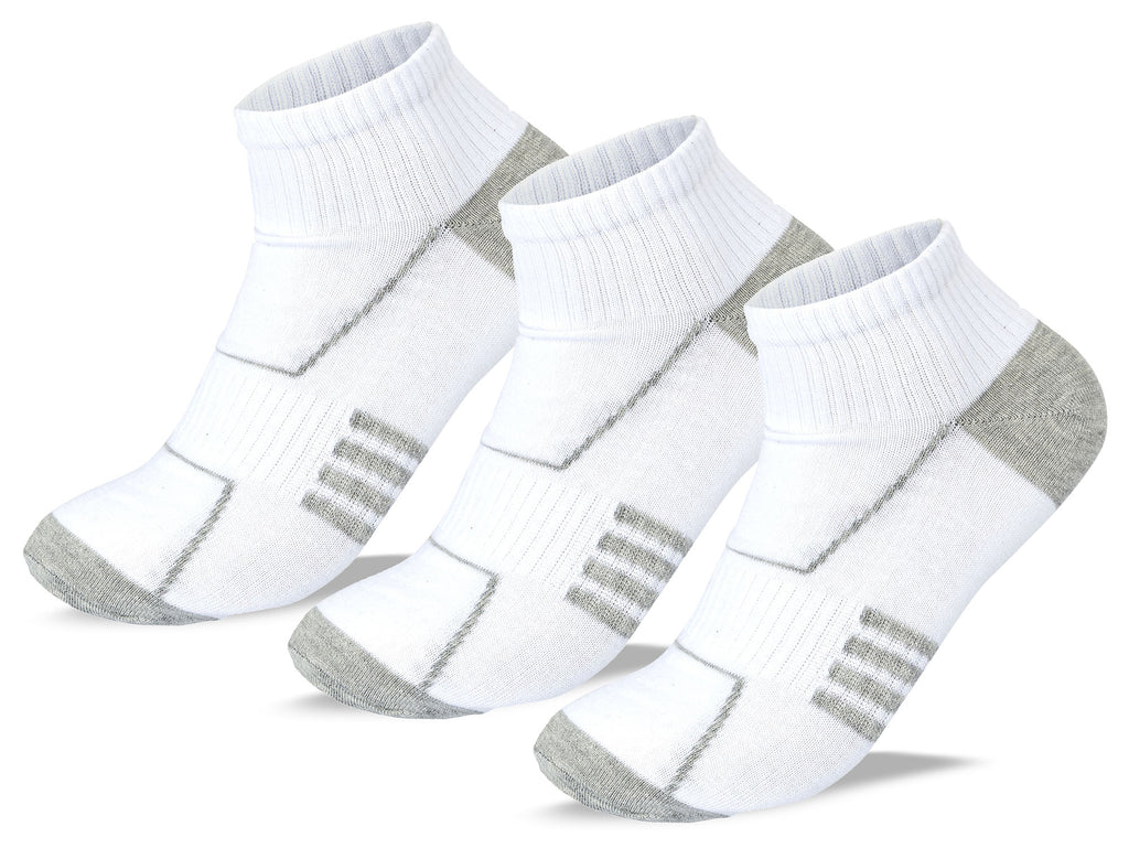 Women Set Of 3 Cotton Lycra L-Shape Socks White – Sam Socks