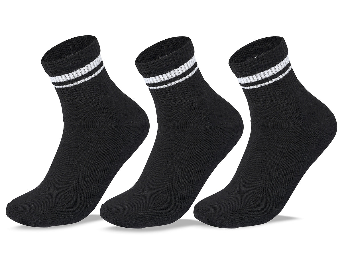 Women Set Of 3 Half Cushioned L-Shape DW1 Sport Socks Black – Sam Socks