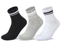 Women Set Of 3 Half Cushioned L-Shape DW1 Sport Socks White-Black-Grey – Sam Socks