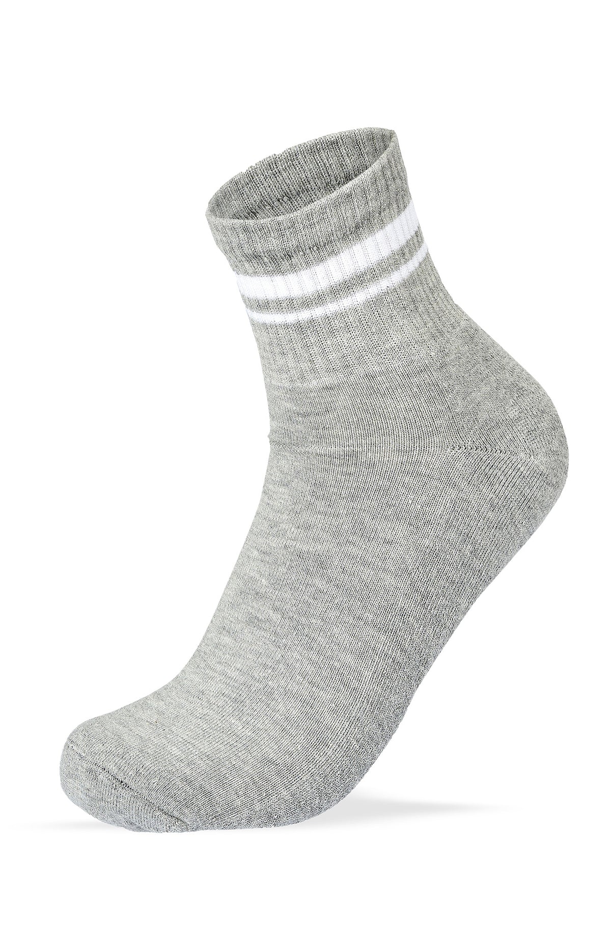 Women Set Of 3 Half Cushioned L-Shape DW1 Sport Socks White-Black-Grey – Sam Socks