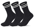 Women Set of 3 Long Lycra Stripped Elastic Socks Black – Sam Socks