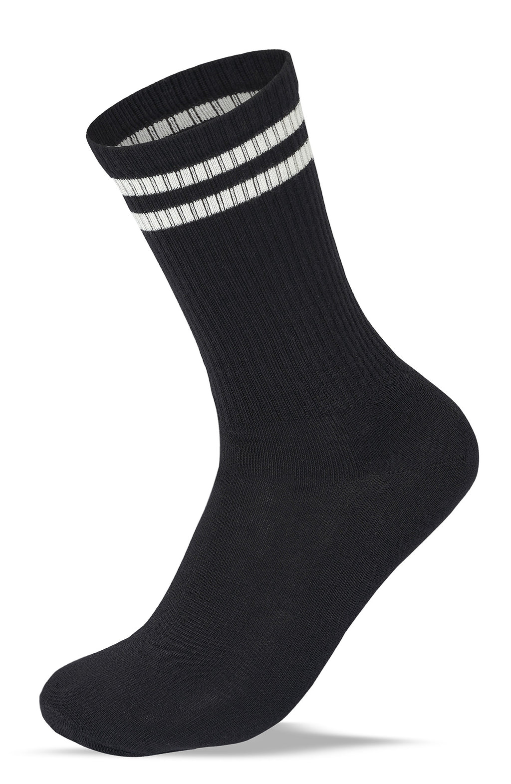 Women Set of 3 Long Lycra Stripped Elastic Socks Grey-Black-White – Sam Socks