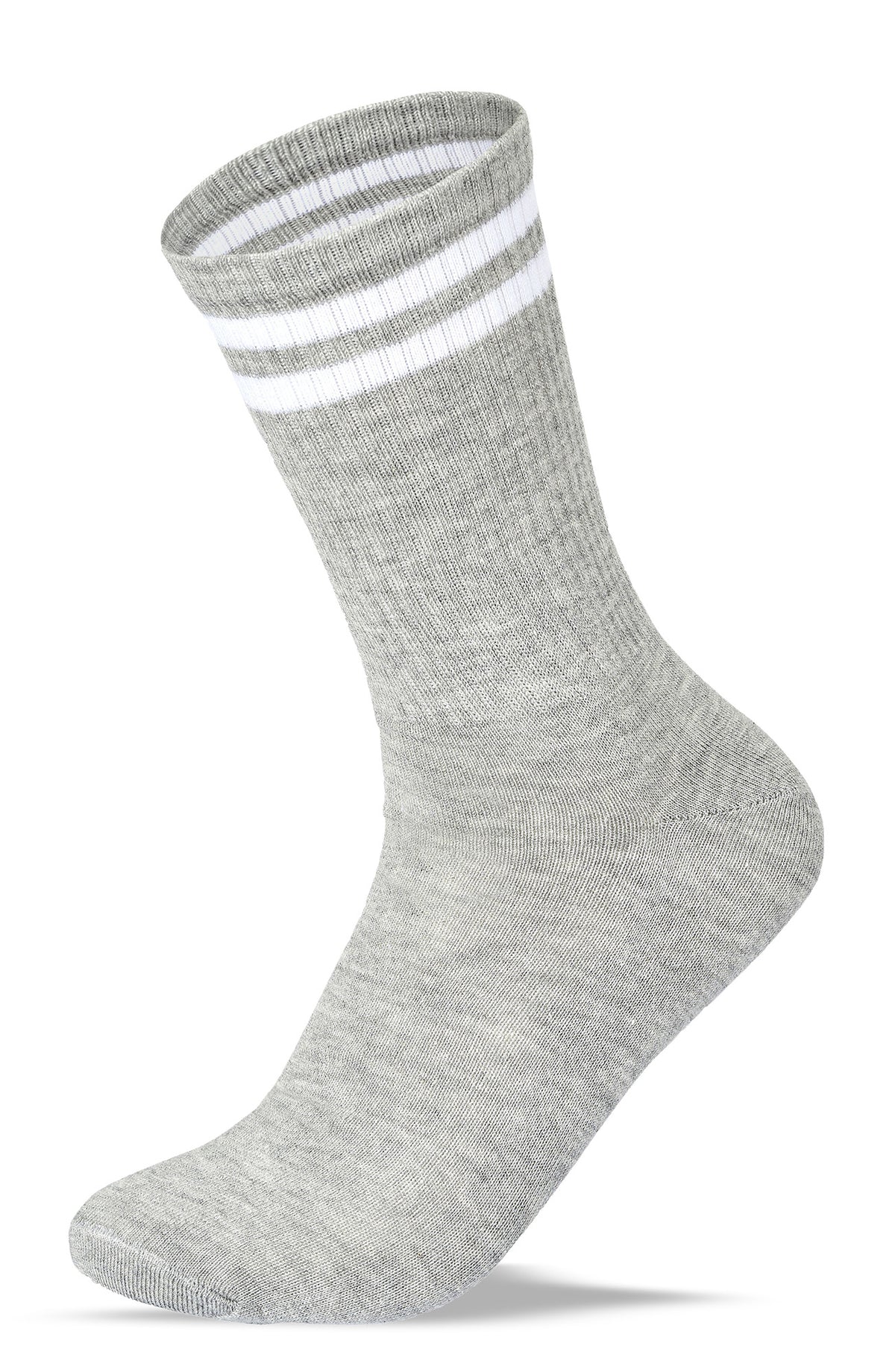 Women Set of 3 Long Lycra Stripped Elastic Socks Grey-Black-White – Sam Socks