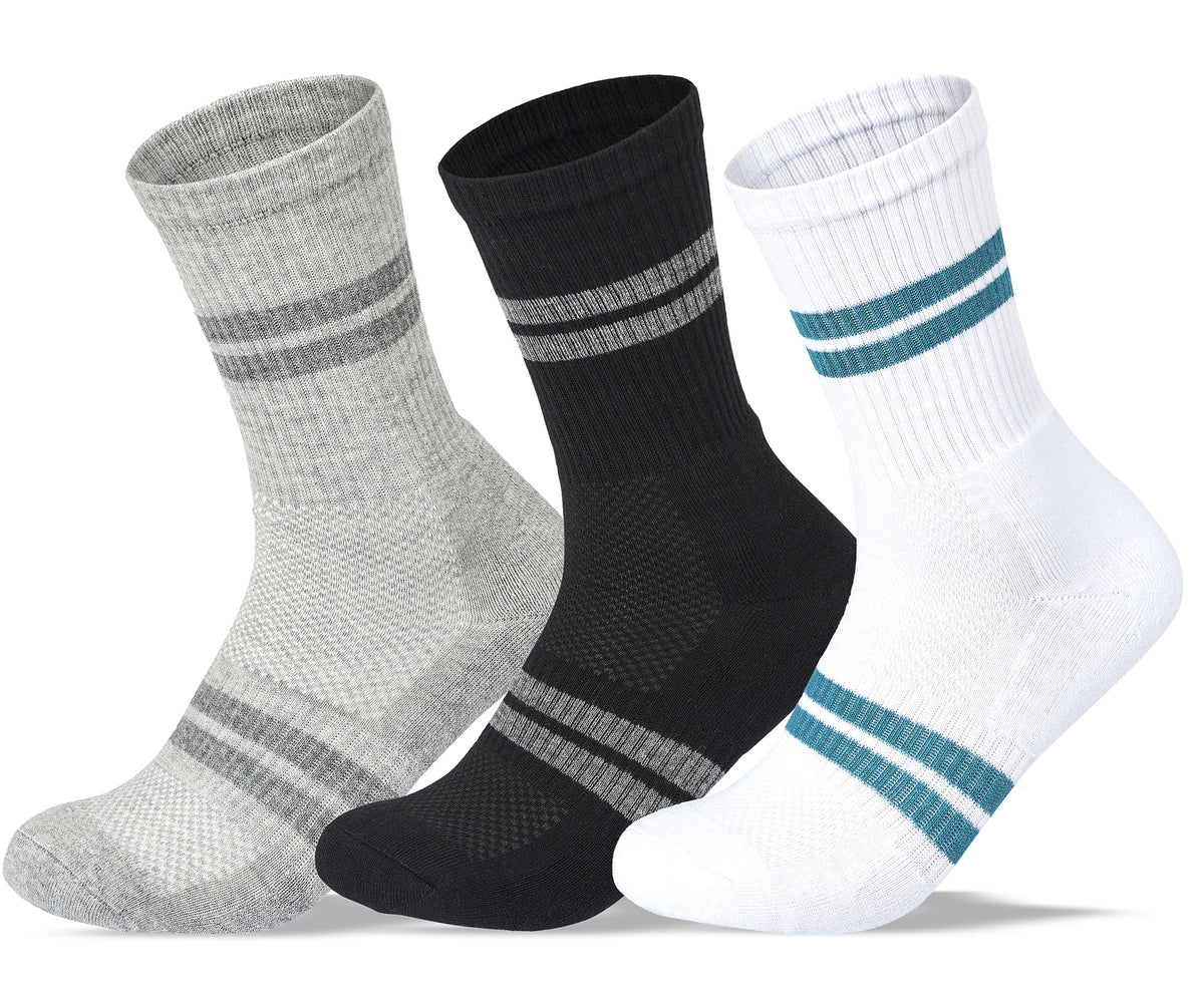 Women Set of 3 Half Cushioned Sport Stripped Socks SS2W Multicolor 1 – Sam Socks