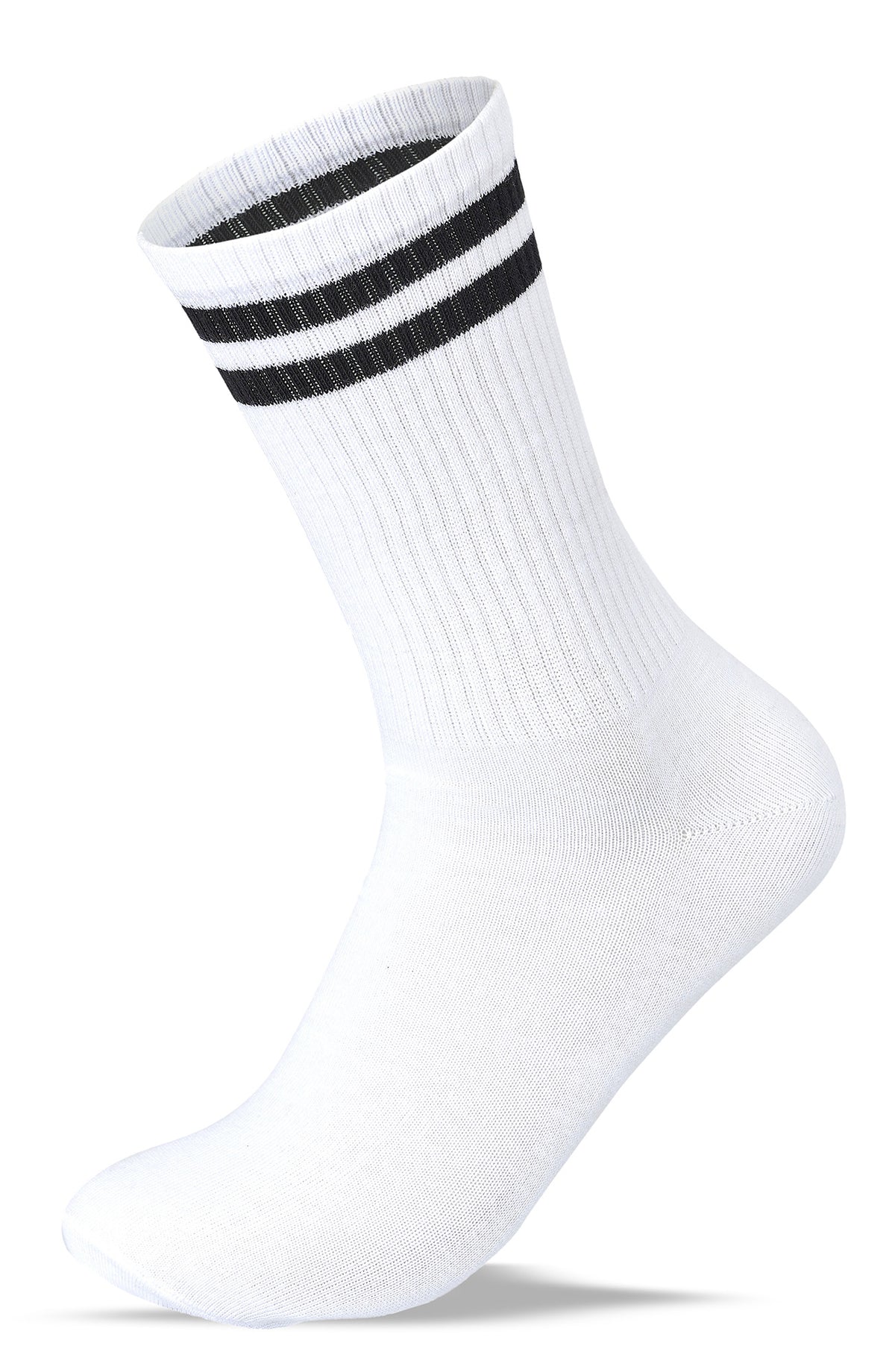 Men Set of 3 Long Lycra Stripped Elastic Socks White-Black-Grey – Sam Socks