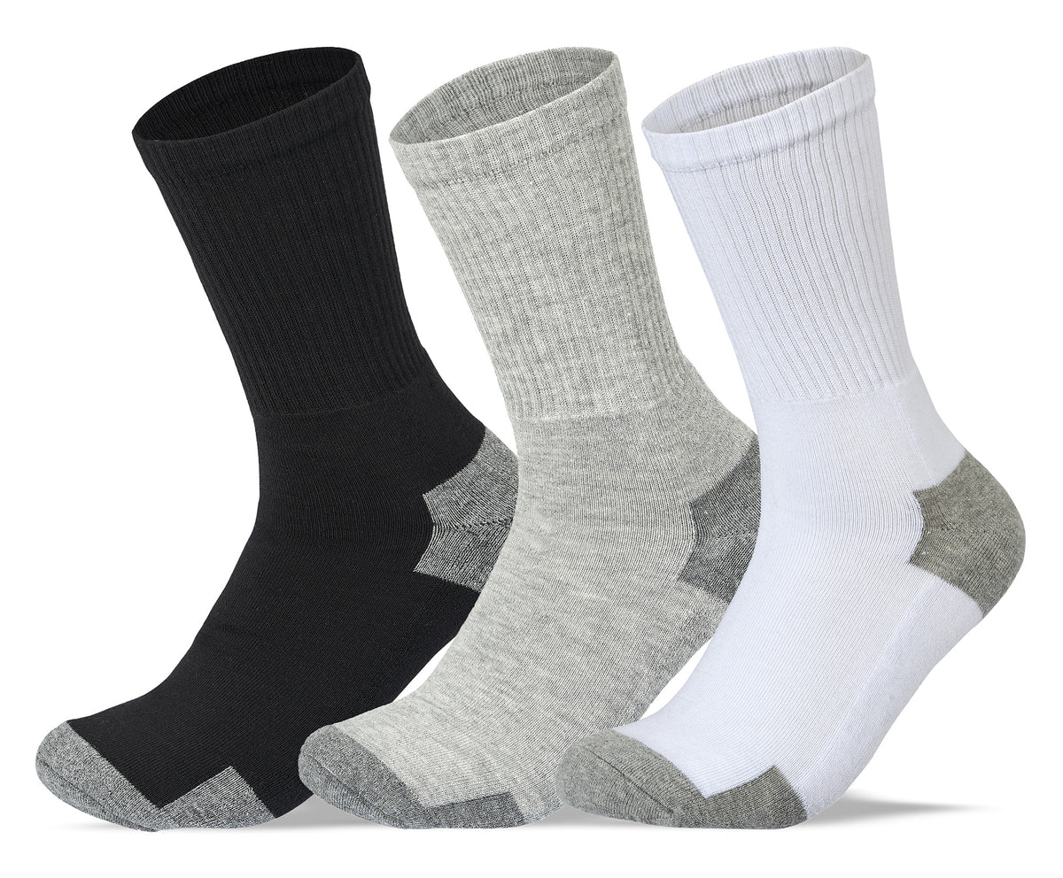 Men Set of 3 Half Terry Sport Socks SS1 Black-White-Grey – Sam Socks