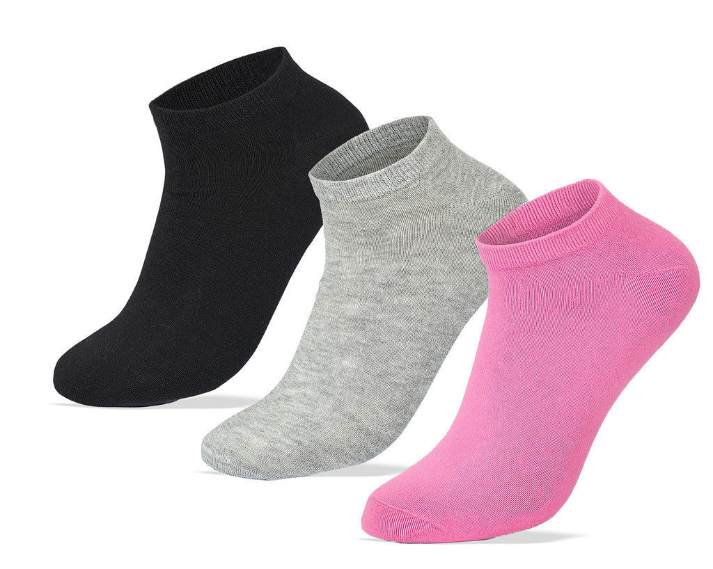 Sam Socks Set Of 3 Ankle Socks Women Black-Grey-Pink – Sam Socks