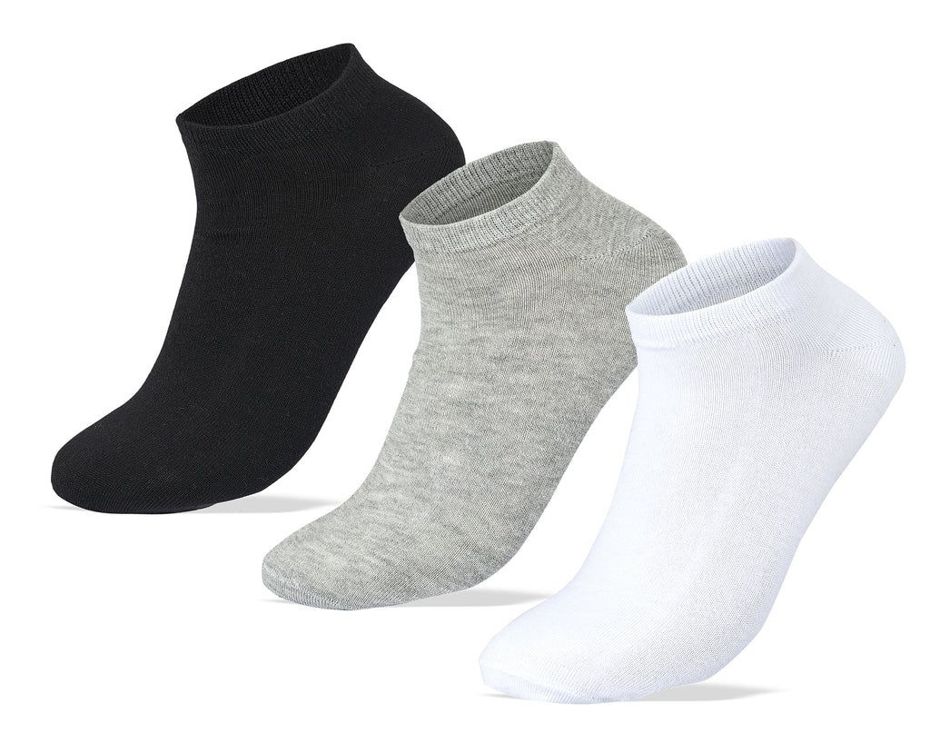 Sam Socks Set Of 3 Ankle Socks Women Black-L.Grey-White – Sam Socks