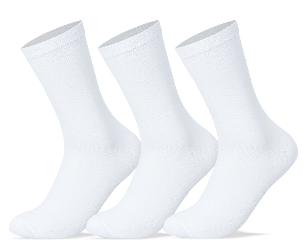 Women Set Of 3 Long Socks Plain White – Sam Socks