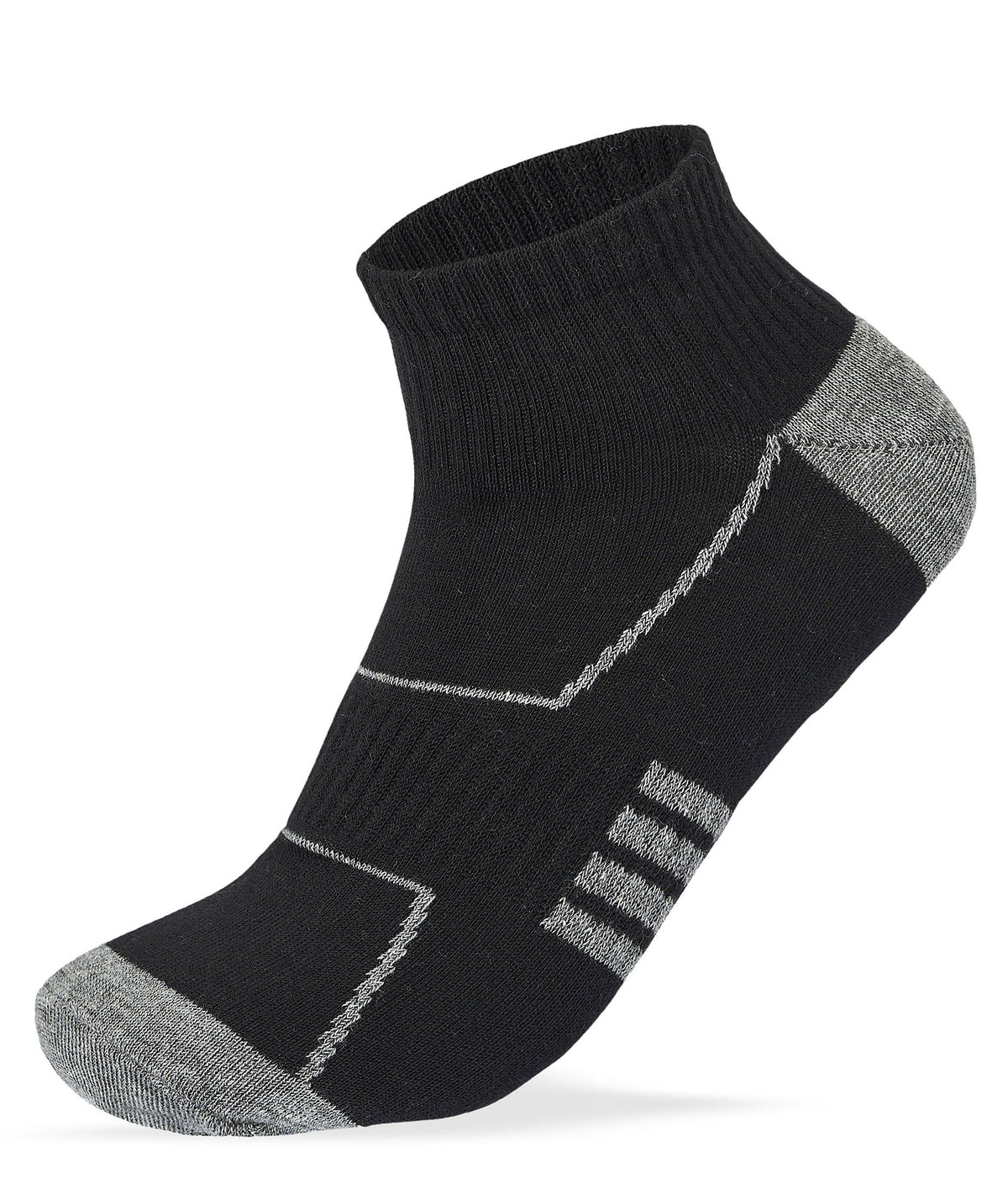 Men Set Of 3 Cotton Lycra L-Shape Socks Black-White-Grey – Sam Socks