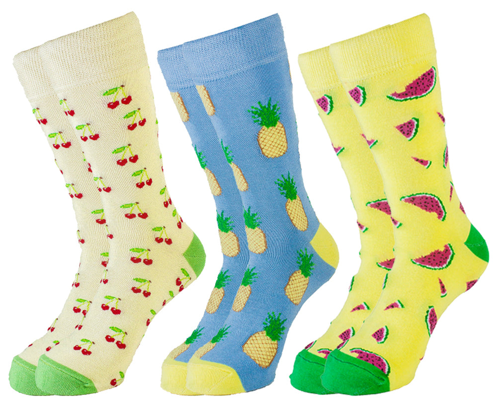 Women Set Of 3 Long Fruit Pattern 2 Sock Multi Color – Sam Socks
