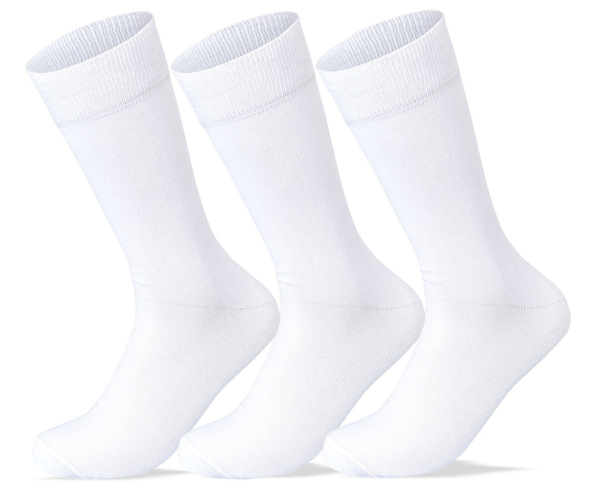 Men Set of 3 Classic Socks Plain White – Sam Socks