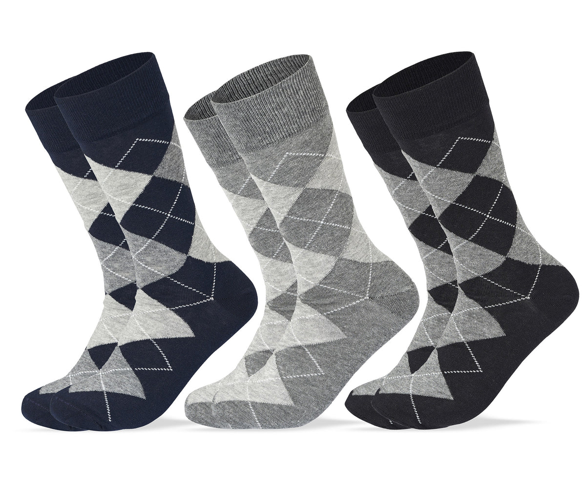 Men Set of 3 Classic Argyles Socks multicolor – Sam Socks