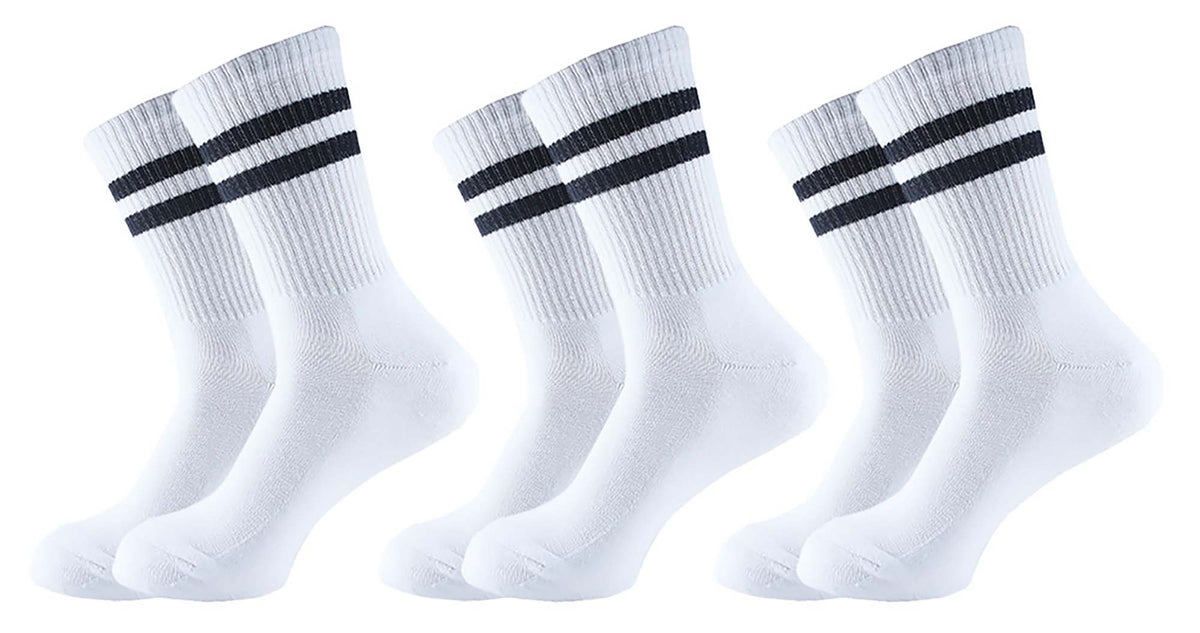 Men Set Of 3 Half Terry Sport Socks White – Sam Socks