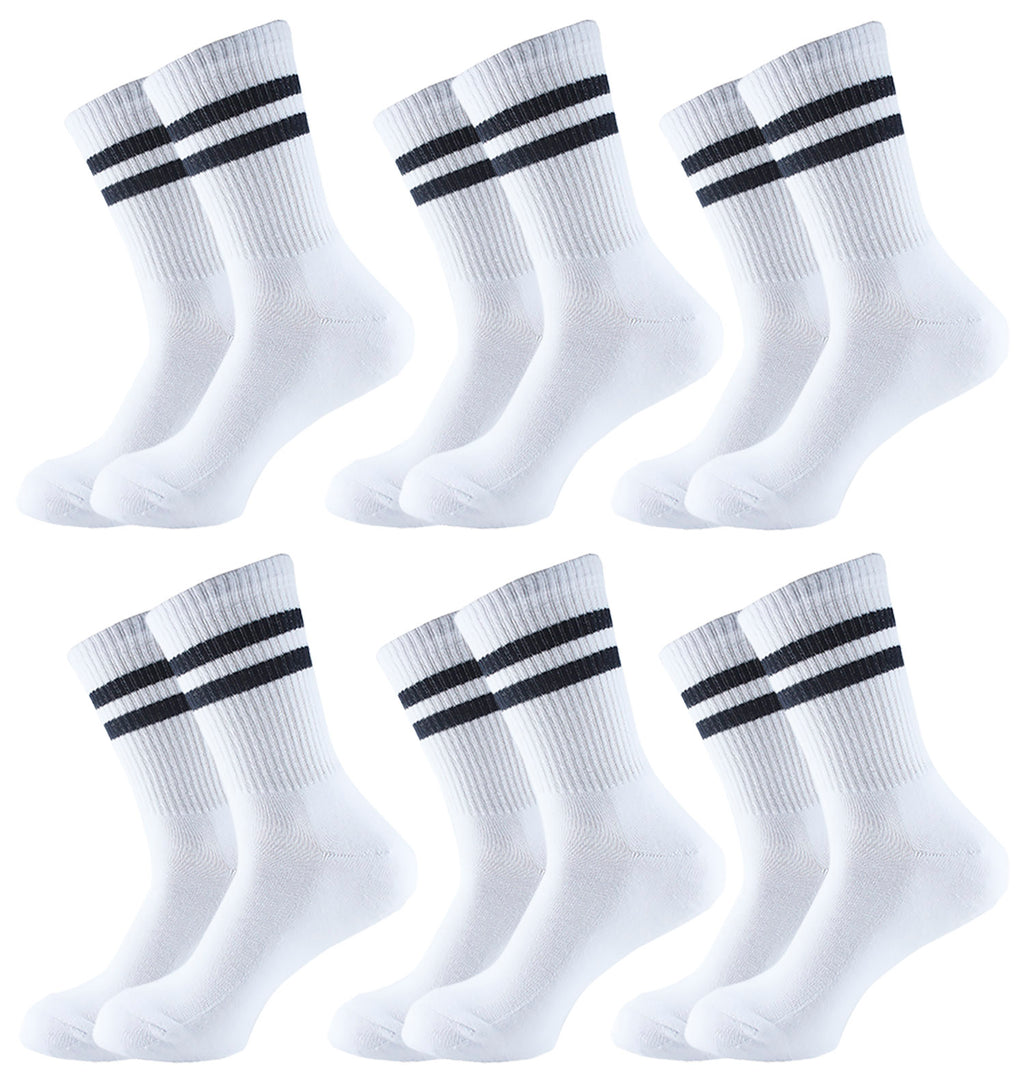 Men set of 6 half towel sport sock white – Sam Socks