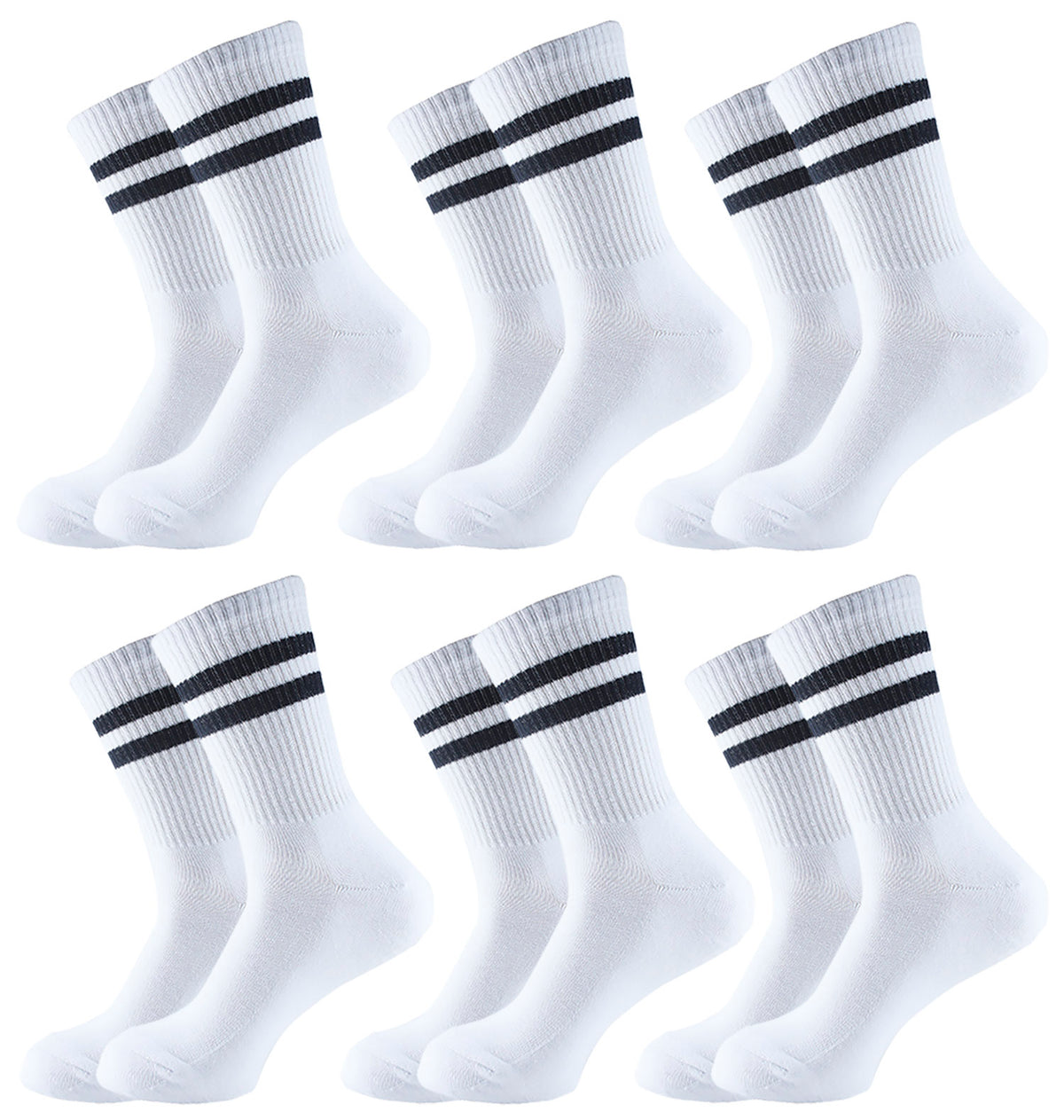 Men set of 6 half towel sport sock white – Sam Socks