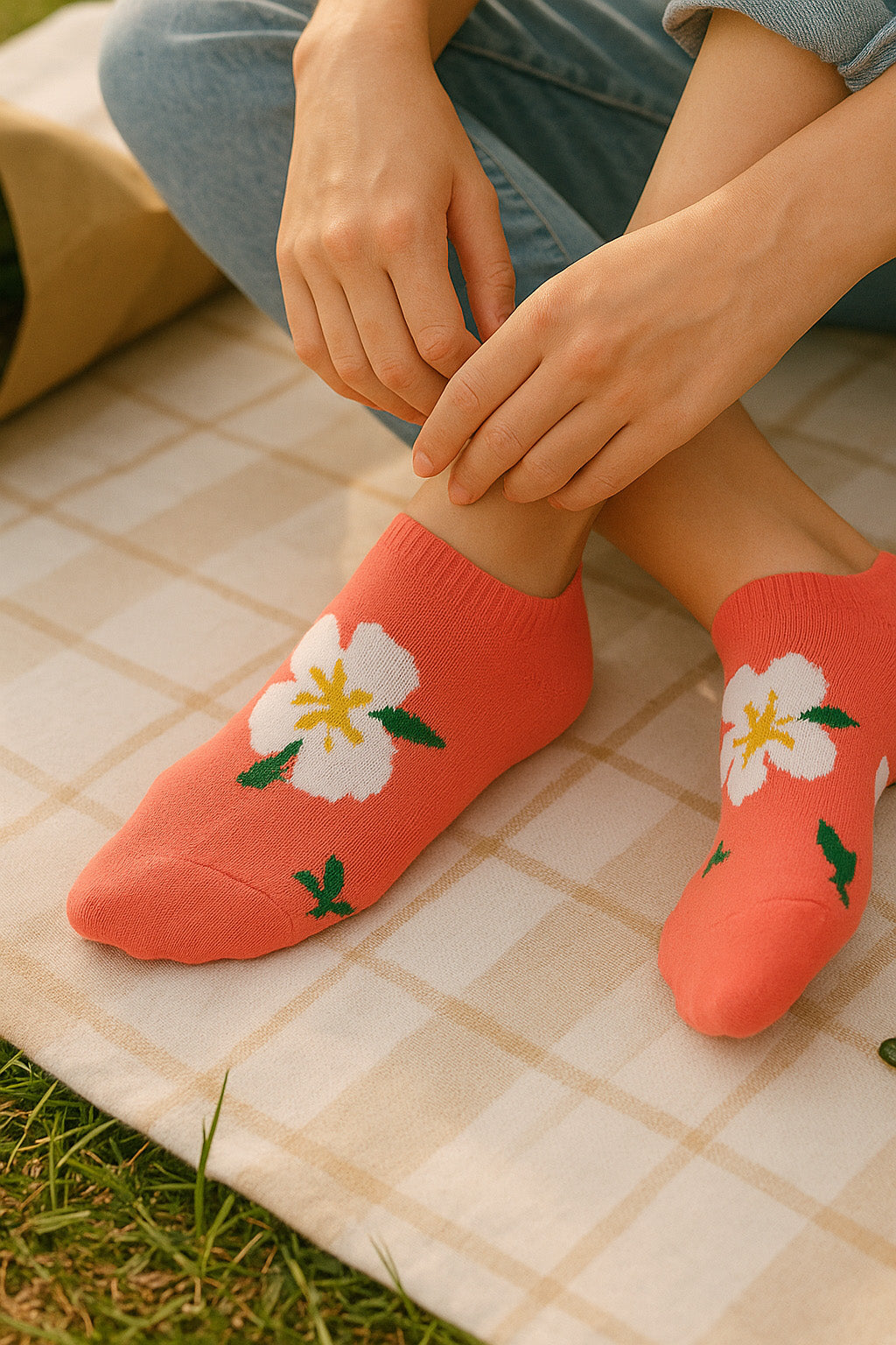 Sam Socks Set Of 3 Ankle Socks Women Flower Pattern Black, White And Pink – Sam Socks