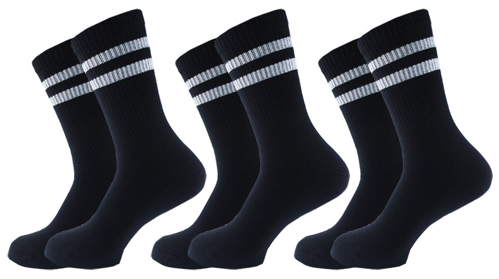 Women Set Of 3 Half Terry Long Socks Black – Sam Socks