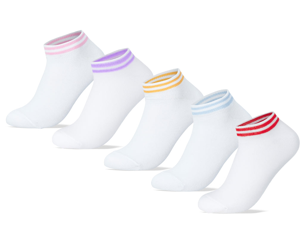 Women Set Of 5 Ankle Stripped Socks – Sam Socks